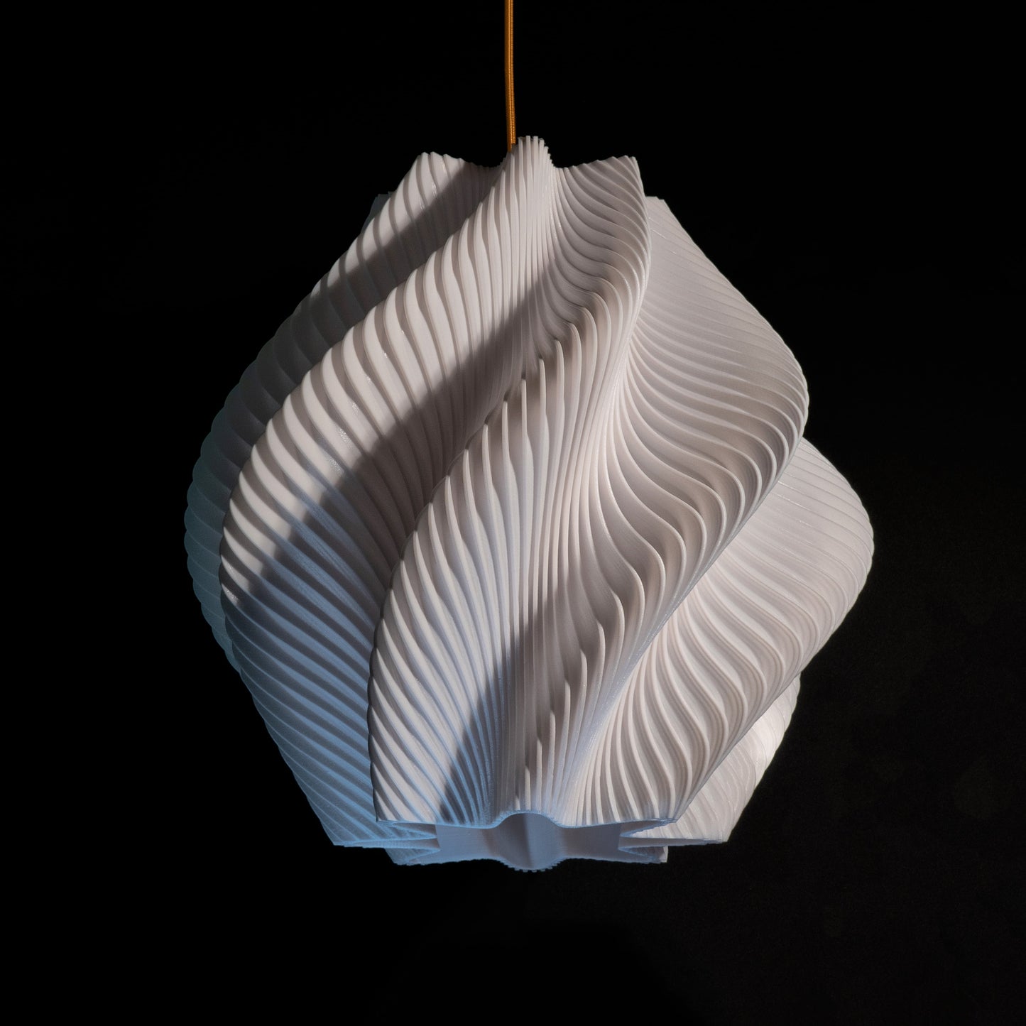 White Spiral Wave Pendant Light