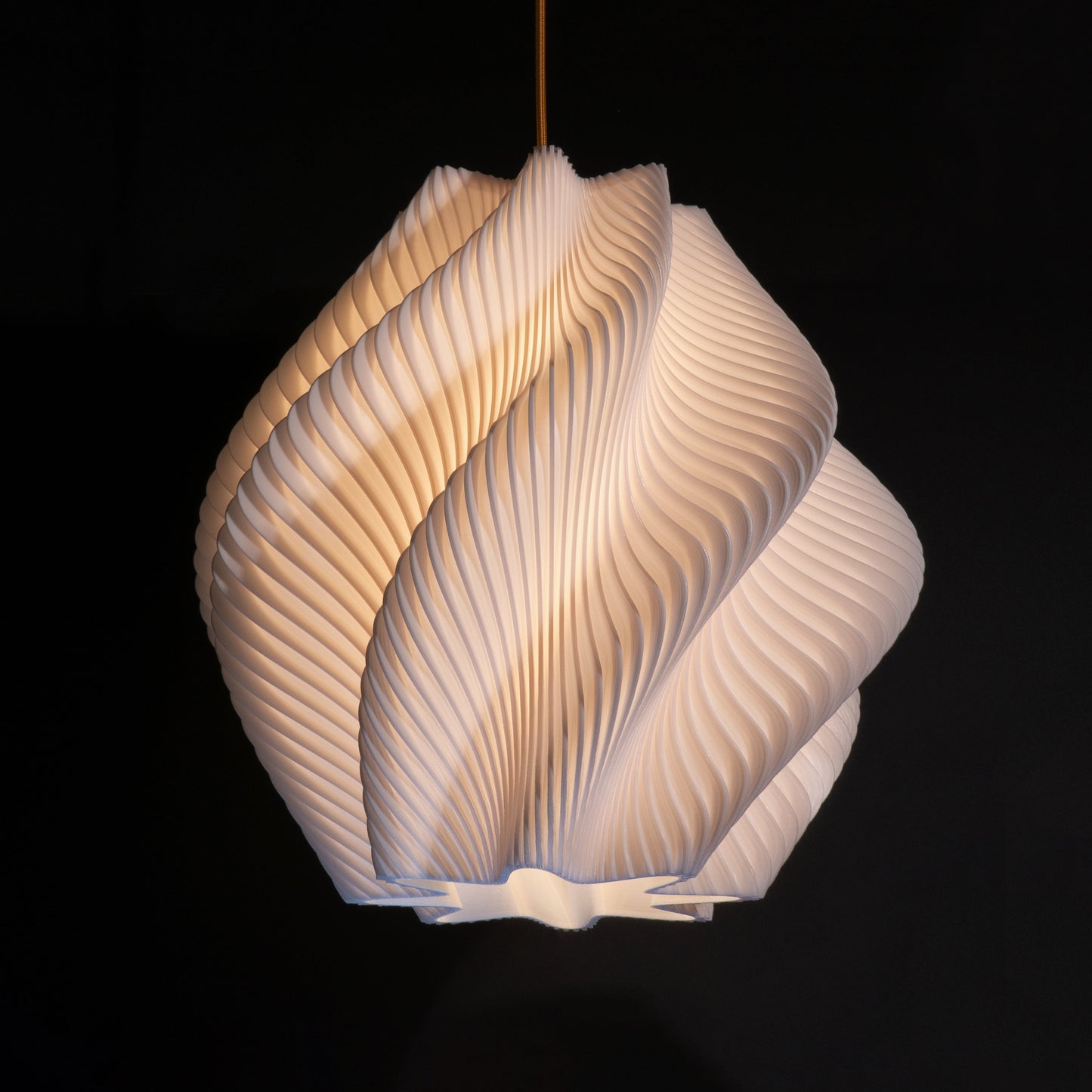 White Spiral Wave Pendant Light