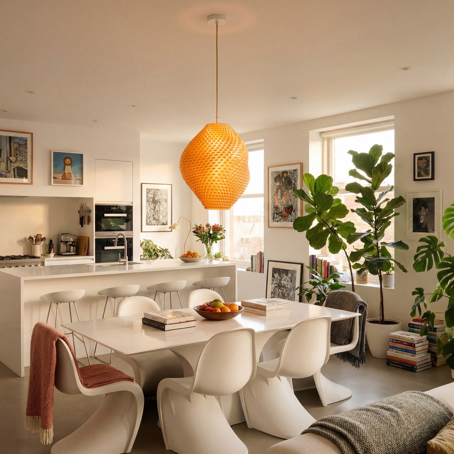 Gold Gemstone Pendant Light