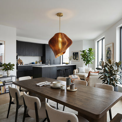 Luxury Amber Wave Pendant Light – Sculptural Designer Ceiling Lighting