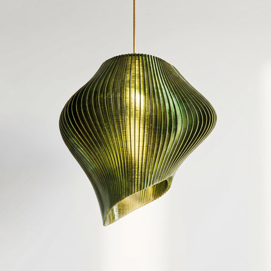 Luxury Green Wave Pendant Light