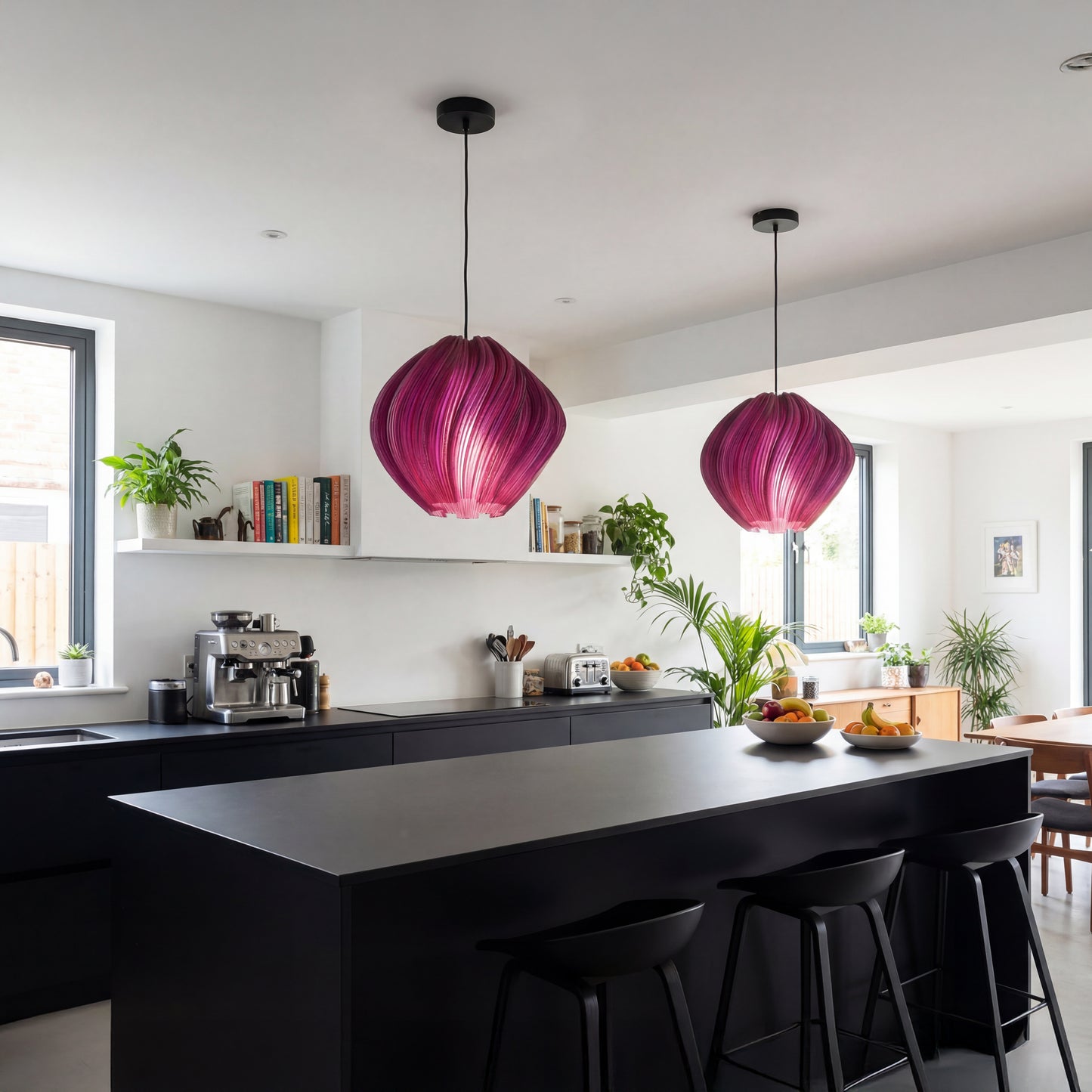Violet Purple Seashell Pendant Light