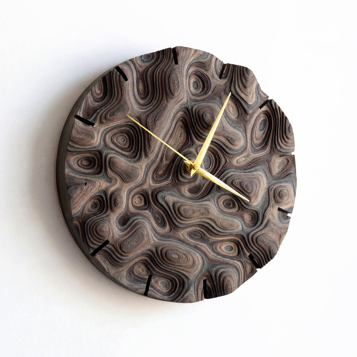 Walnut Ripple Clock 30cmx30cm