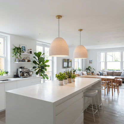 Luxury White Geometric Dome Pendant Light – Sculptural Architectural Ceiling Lighting