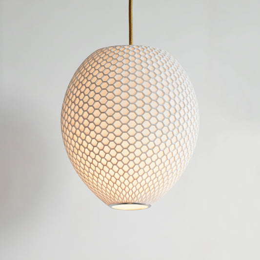 Small White Hive Pendant Light