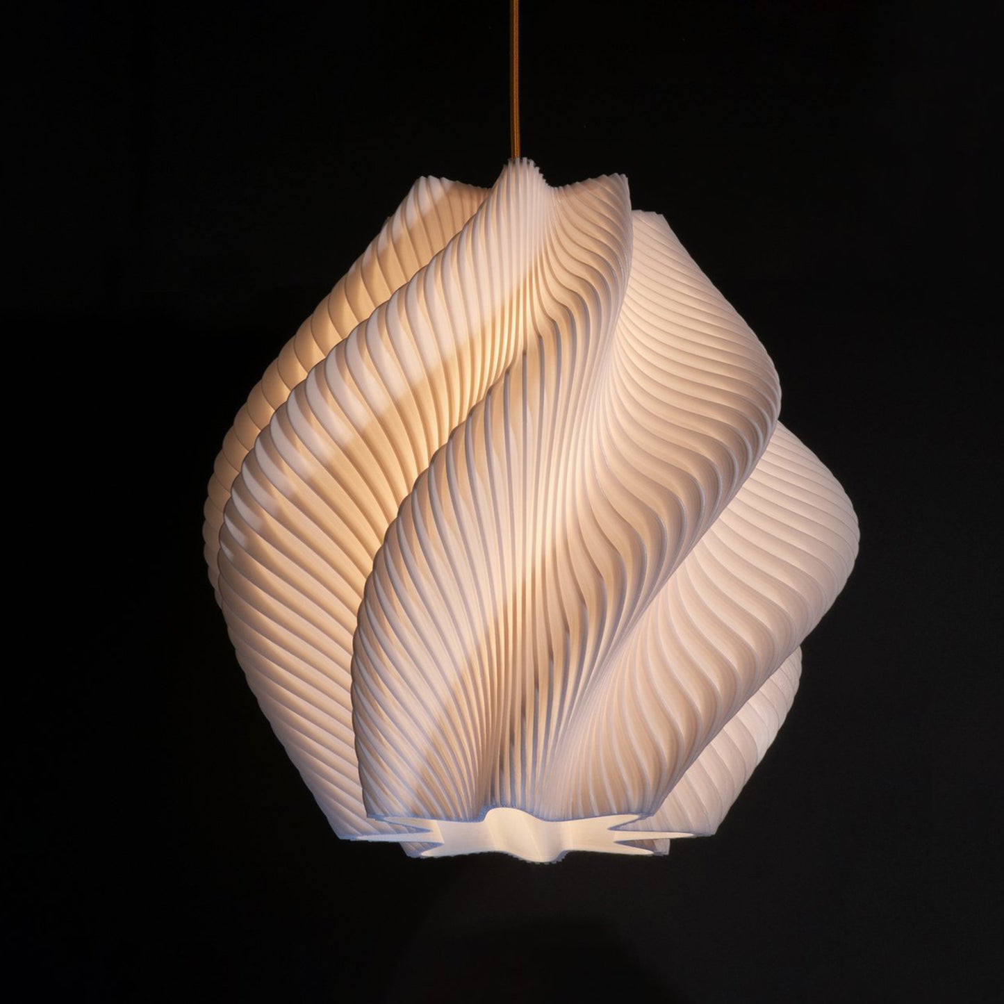 White Spiral Wave Pendant Light