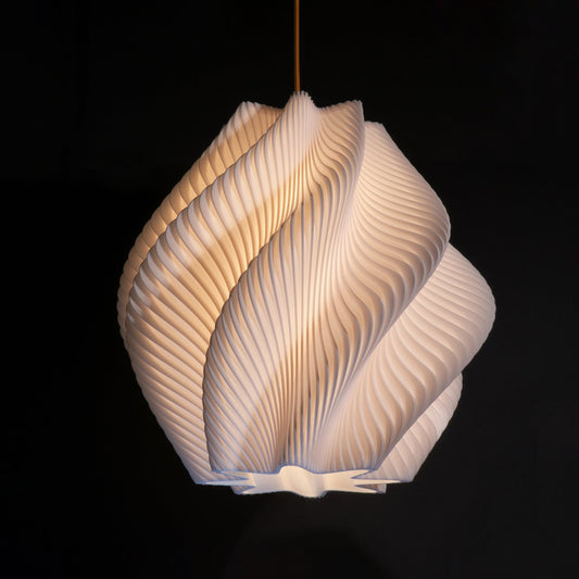 White Spiral Wave Pendant Light