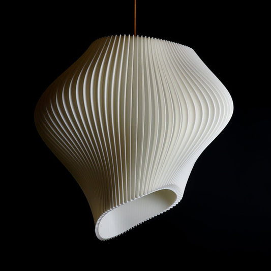 Extra Large White Wave Pendant Light with sculptural flowing design for luxury interiors