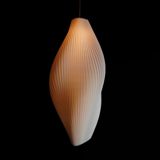 Large White Wave Pendant Light with sculptural flowing design for luxury interiors
