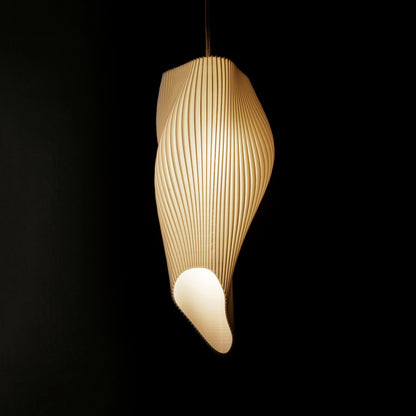 White Long Wave Pendant Light
