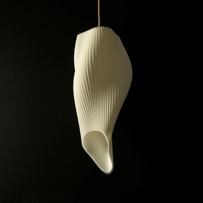 White Long Wave Pendant Light