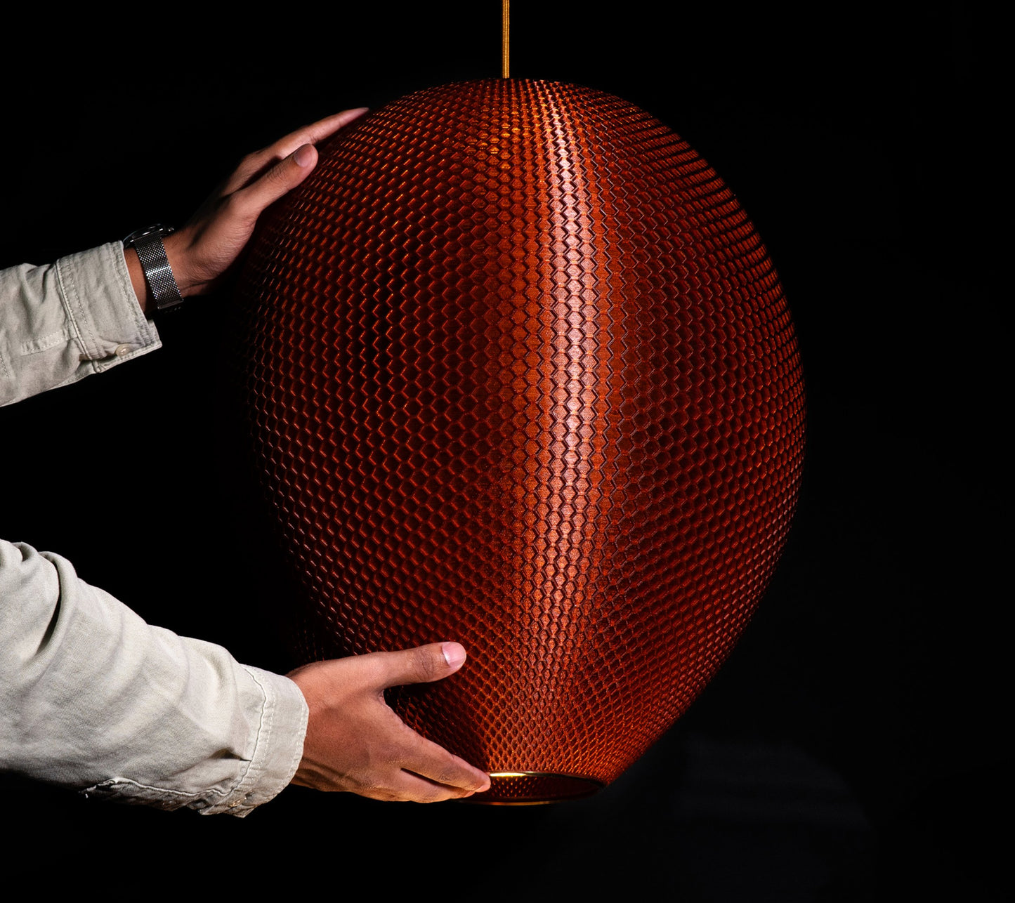 Burnt Amber Hive Pendant Light