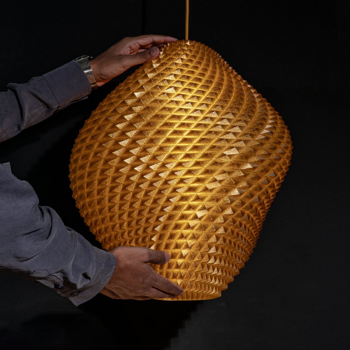 Gold Gemstone Pendant Light