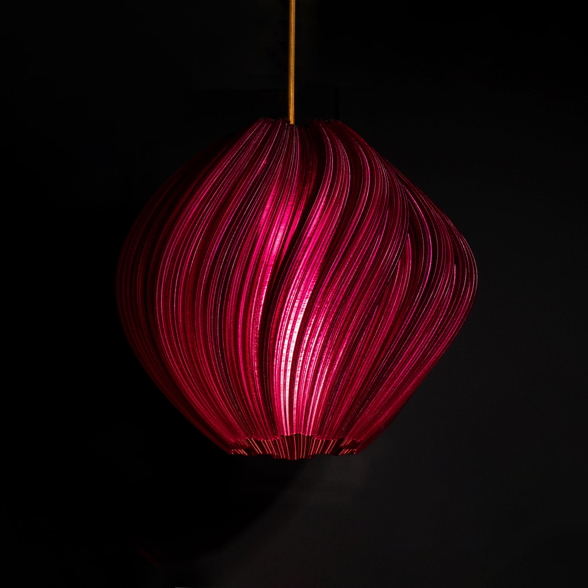 Violet Purple Seashell Pendant Light with luxury sculptural flowing design for modern interiors