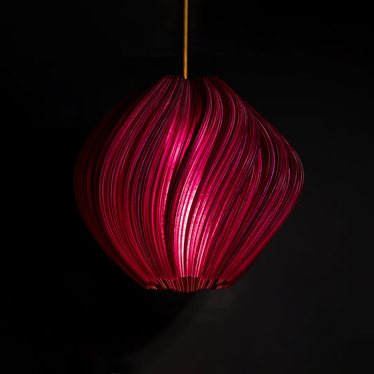 Violet Purple Seashell Pendant Light with luxury sculptural flowing design for modern interiors