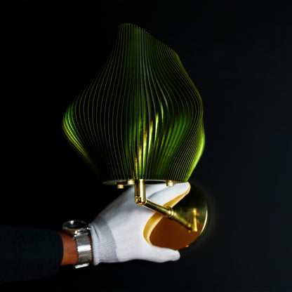 Small Forest Green Wave Wall Light