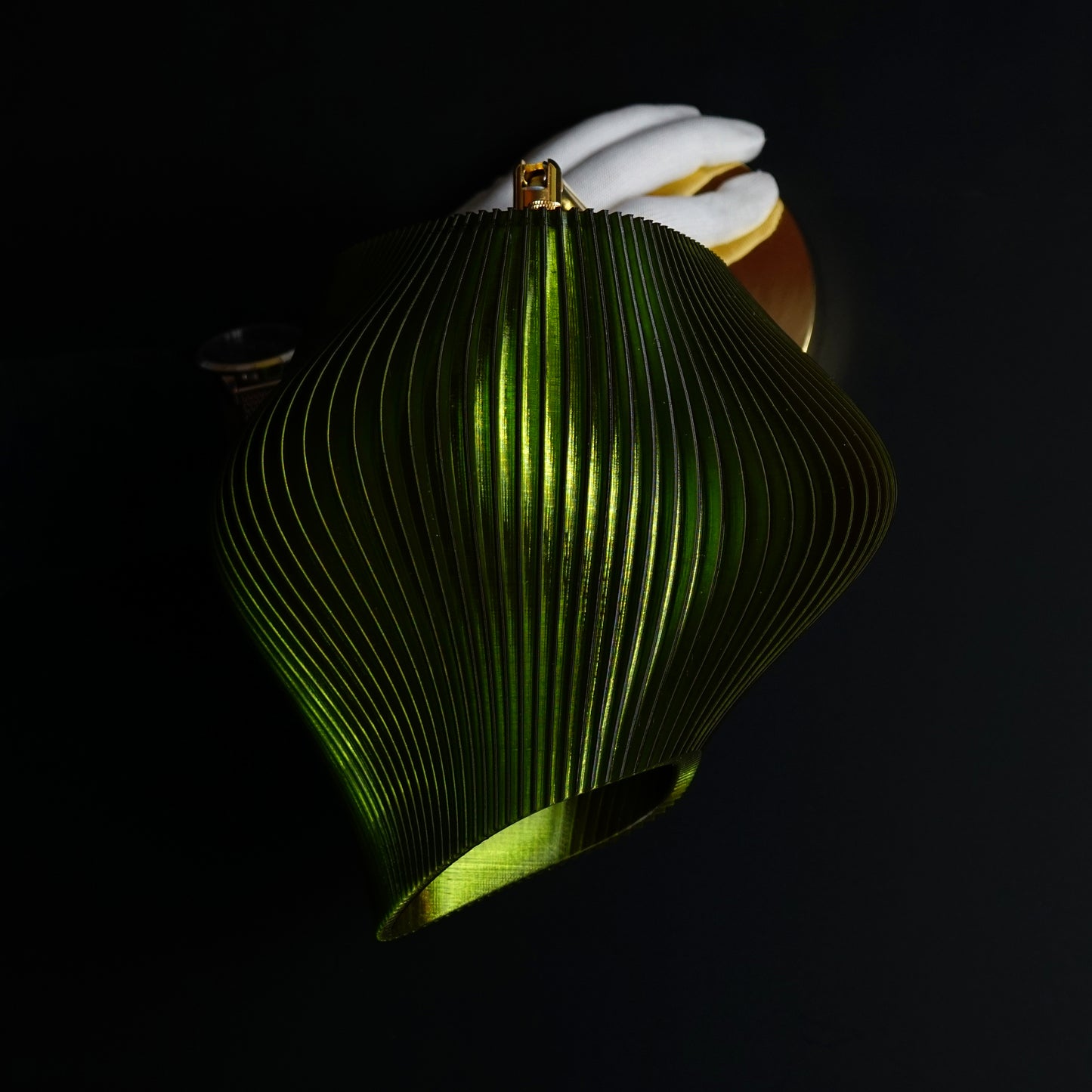 Small Forest Green Wave Wall Light