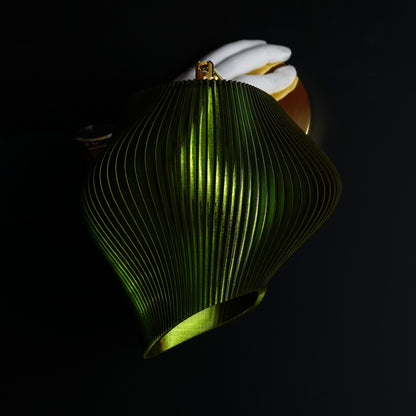 Small Forest Green Wave Wall Light